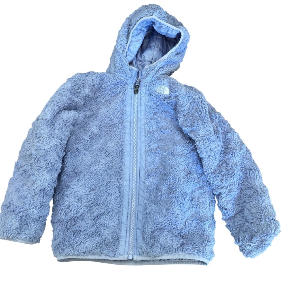 The North Face Toddler Reversible Andes Puffer Jacket Purple Lavender 5T Winter - Picture 4 of 8